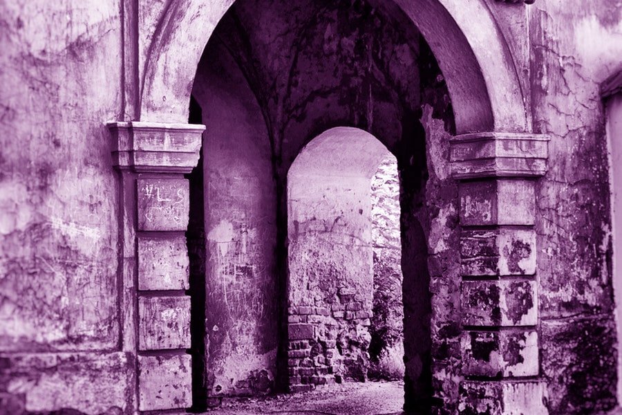 abundant ancient building entrance