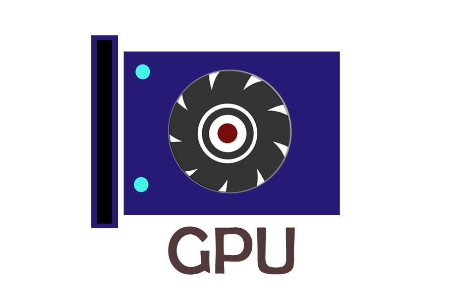This a vector graphic of Computer GPU